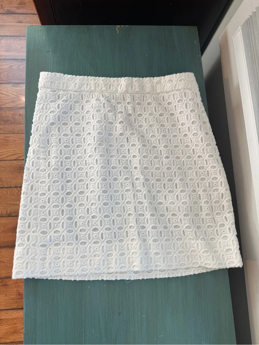 J. Crew White Eyelet Mini Skirt
